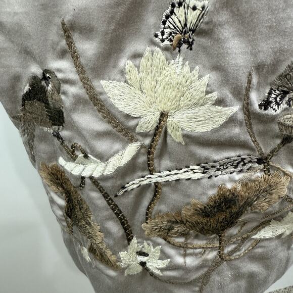 Anthropologie Embroidered Whimsical Finch & Thistle Bird Dress Size 2 Nature - Picture 8 of 16